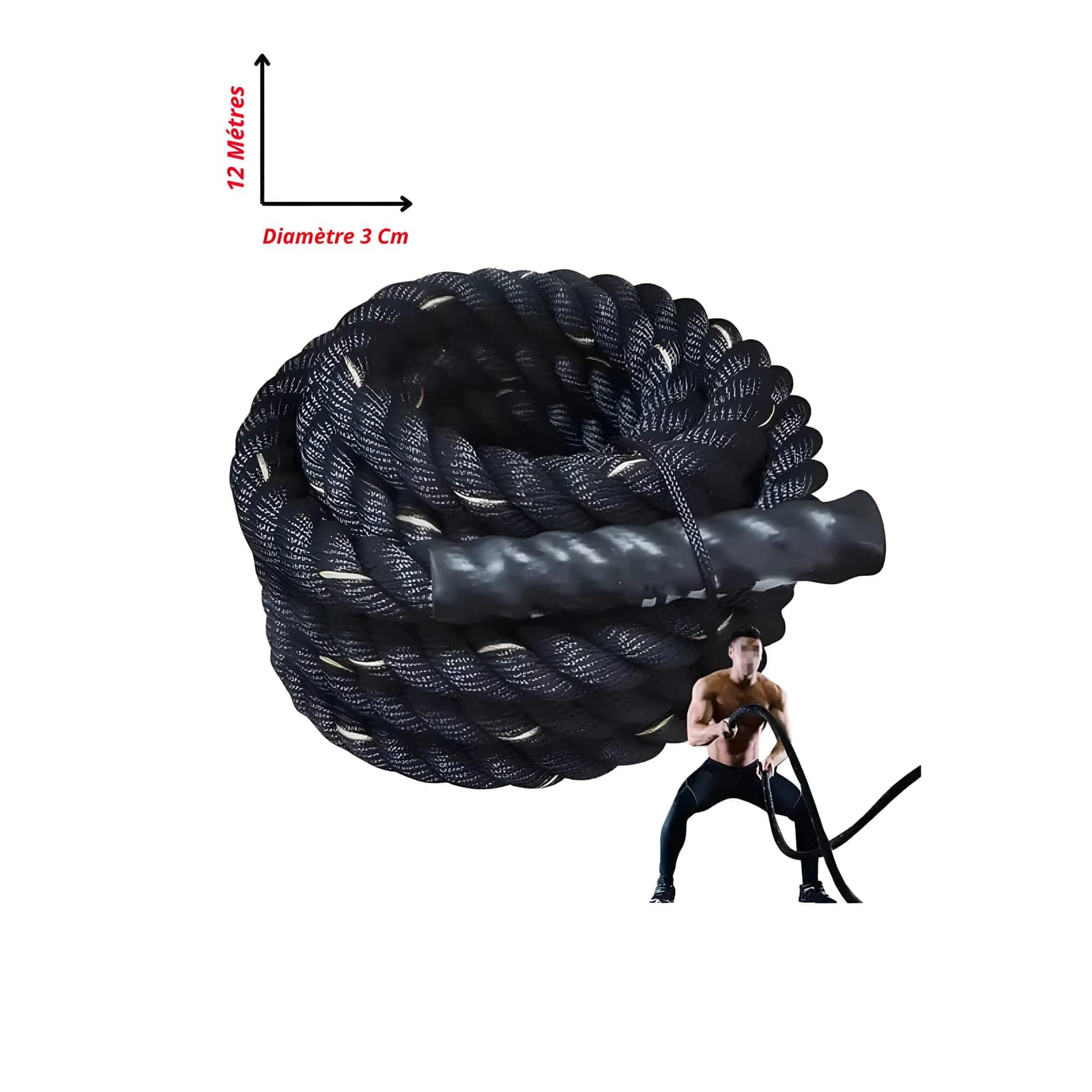 Corde ondulatoire (battle rope) — 9 m, Ø 3 cm — photo 2