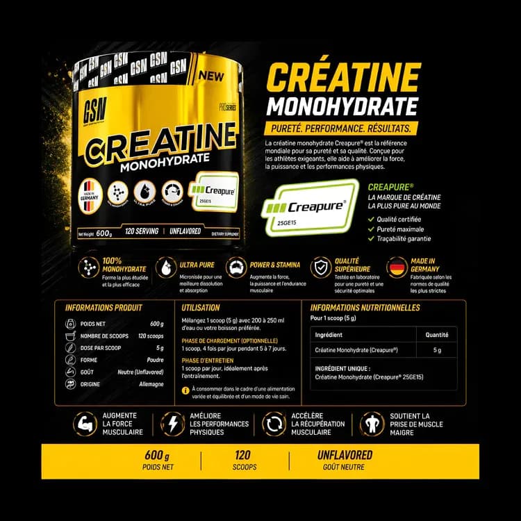 Creapure Monohydrate Creatine 600 G