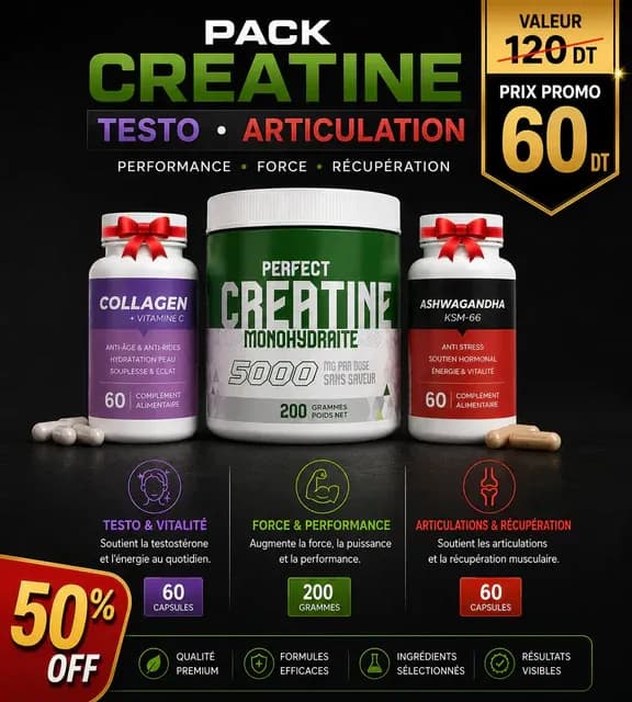 Creatine perfect 200g + Collagen herbz + Ashwagandha herbz Pack