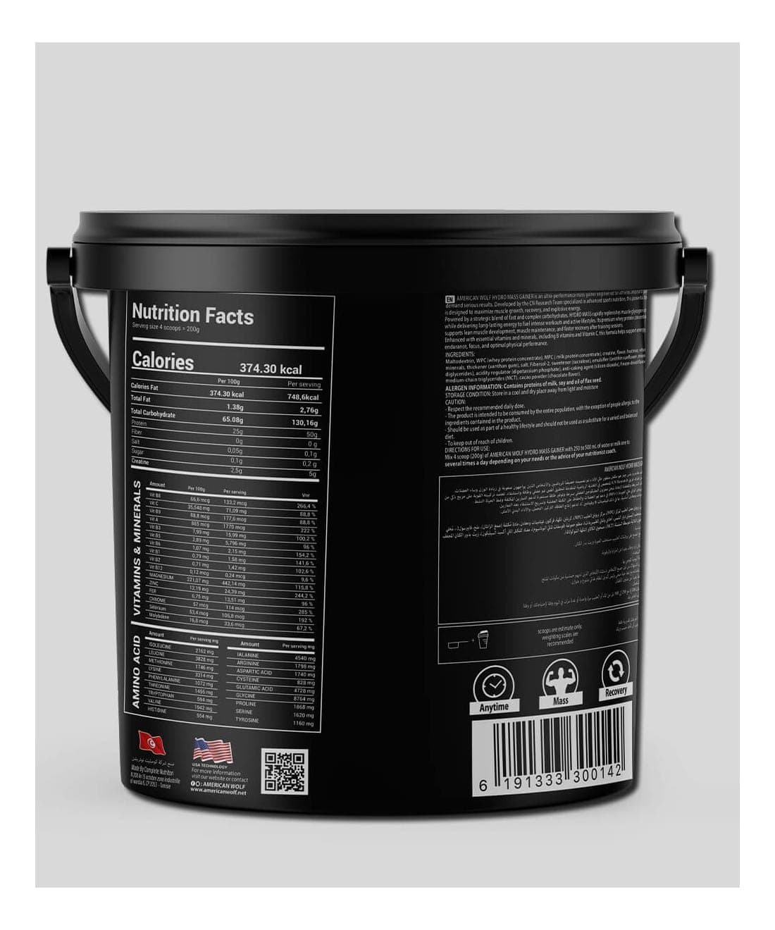 American Wolf Hydro Mass Gainer 6 kg (chocolat, vanille, fraise) — photo 2