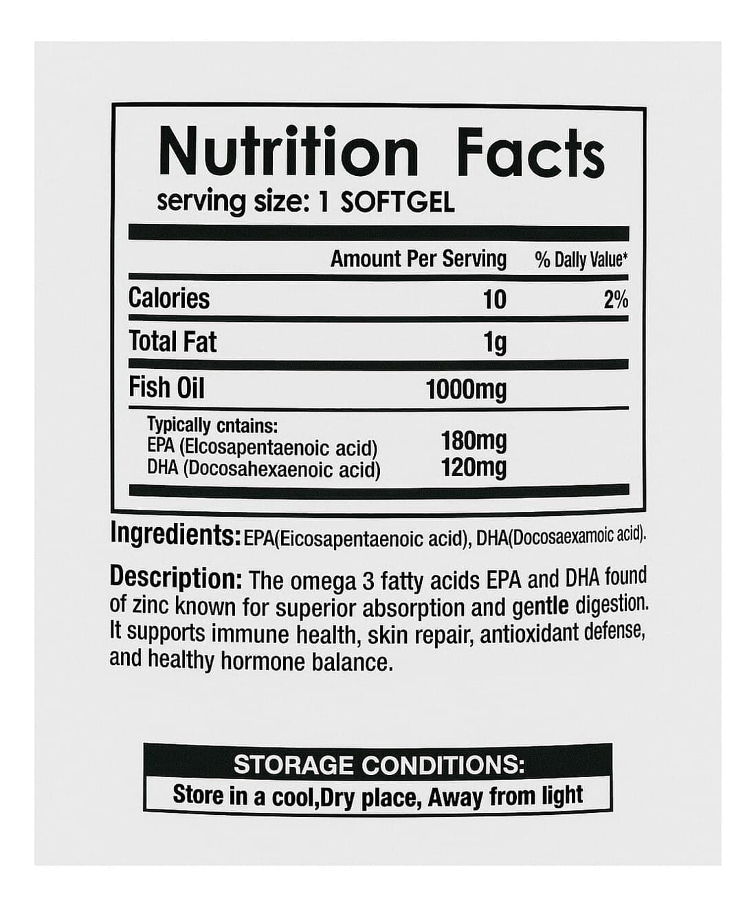 GSN Fish Oil Omega-3 1000 mg 30 softgels — photo 2