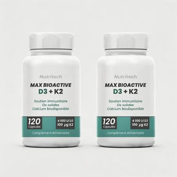 Pack 2 Vitamine D3 + K2 120 cap Pas Chere Tunisie